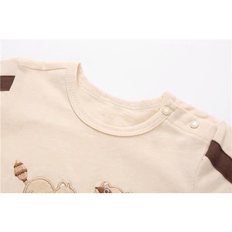 bộ quần áo cộc hè cho bé sơ sinh 100% organic cotton hữu cơ tự nhiên thoáng mát không hoá chất an toàn cho bé