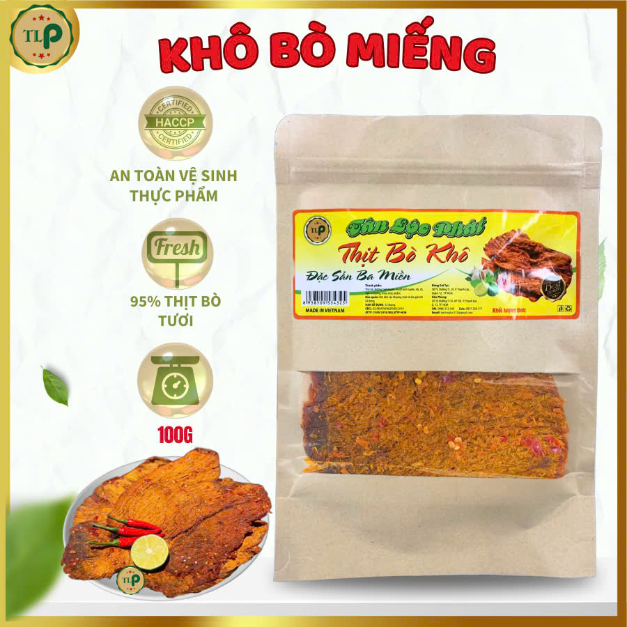 Khô Bò Miếng Tân Lộc Phát - Bịch 100G