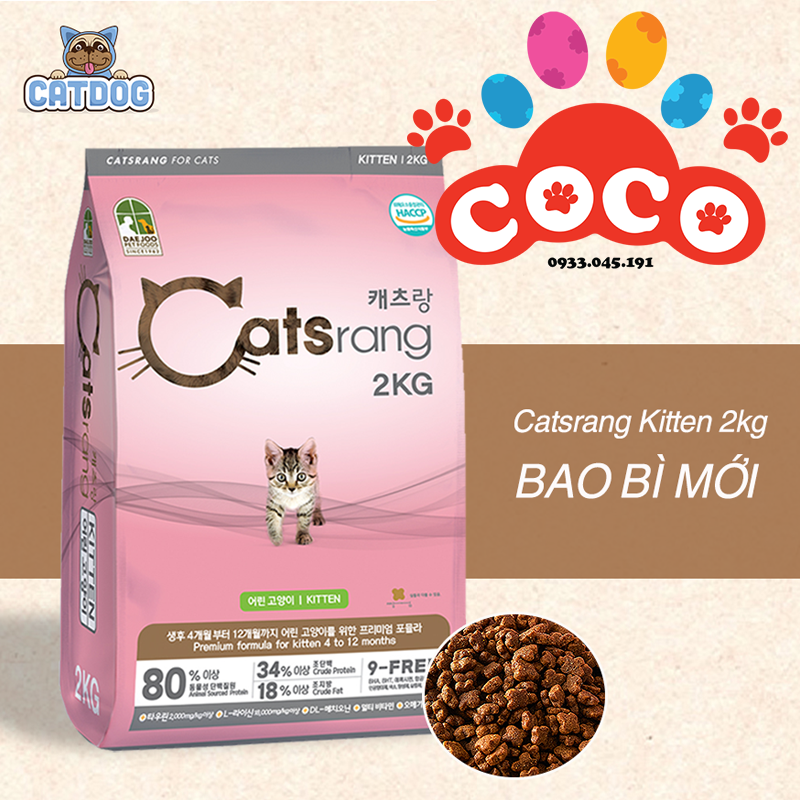 THỨC ĂN HẠT CHO MÈO NHỎ CATSRANG KITTEN 2KG - MỚI