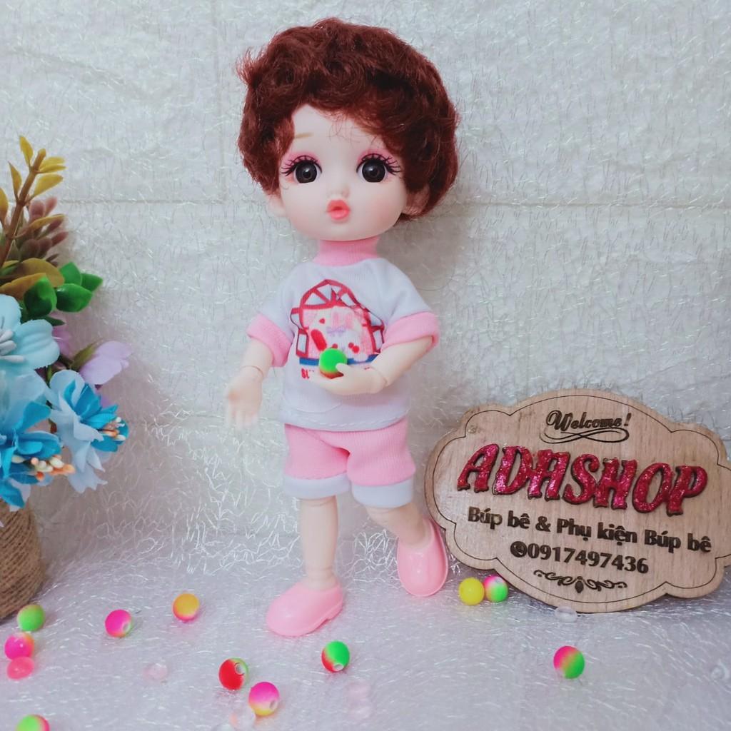 Búp bê em bé mỏ chu dễ thương kèm đồ cao 16cm