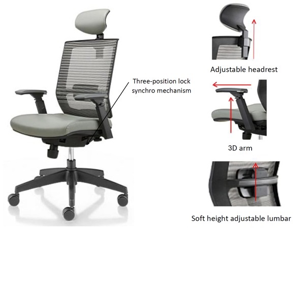 Ghế Ergonomic Office Chair Velar X04H-NL (Black)