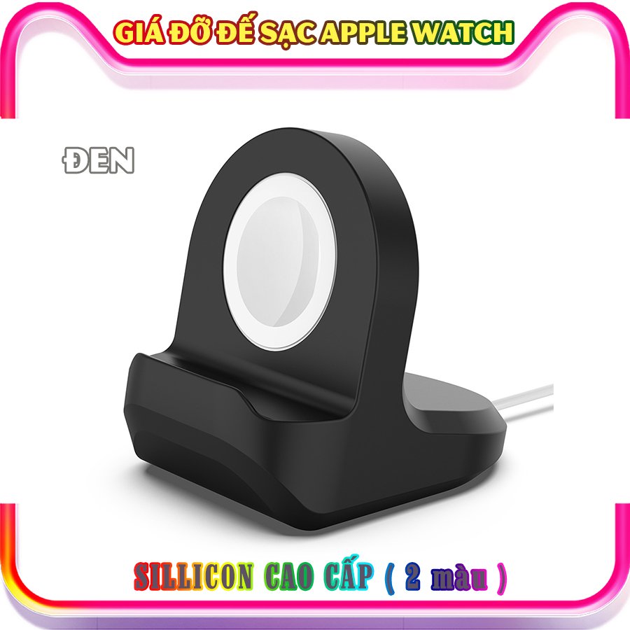 Giá đỡ sillicon dẻo dành cho sạc Apple Watch - đen (không kèm cáp sạc)