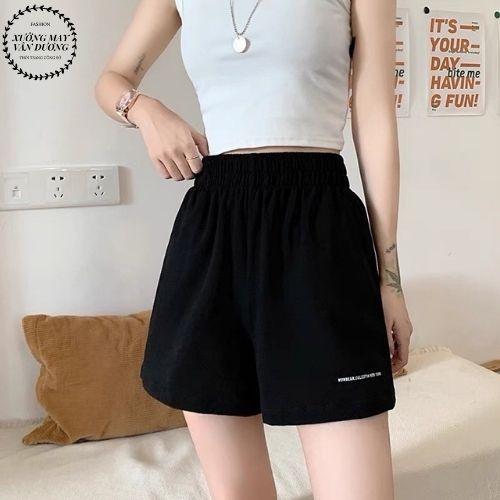 Thời trang quần short nữ cạp chun chất vải đũi xước thoáng mát