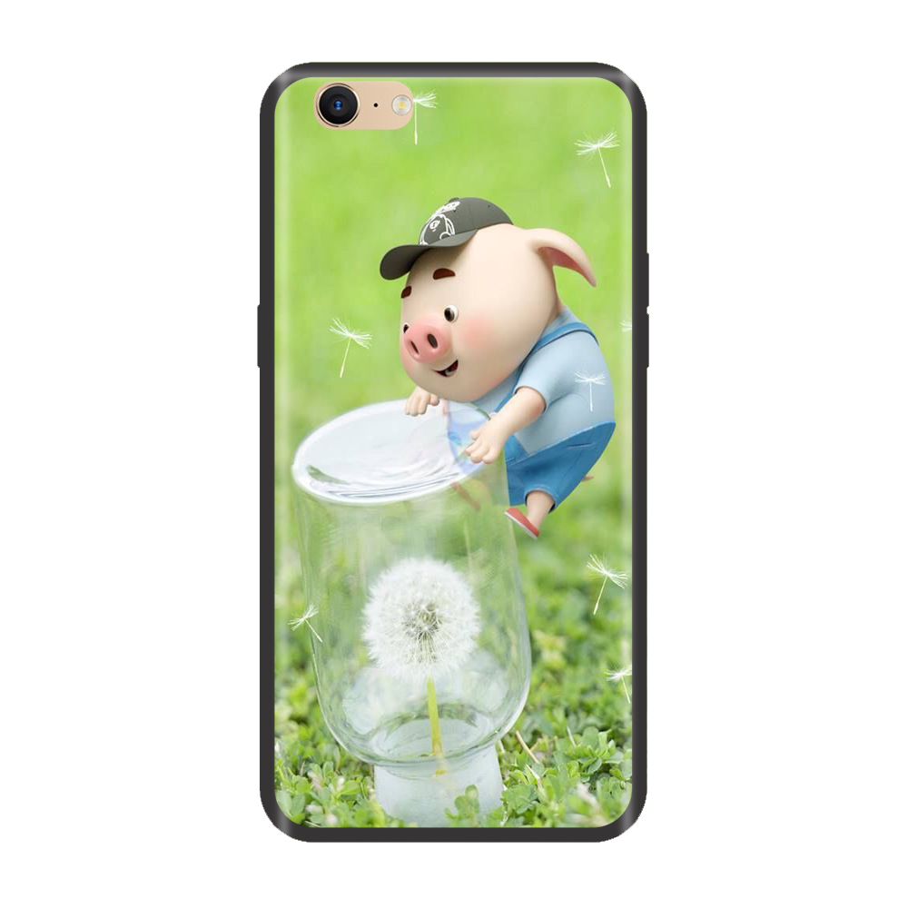Ốp lưng cao cấp cho điện thoại OPPO NEO 9S in hình Heo và Hoa Bồ Công Anh