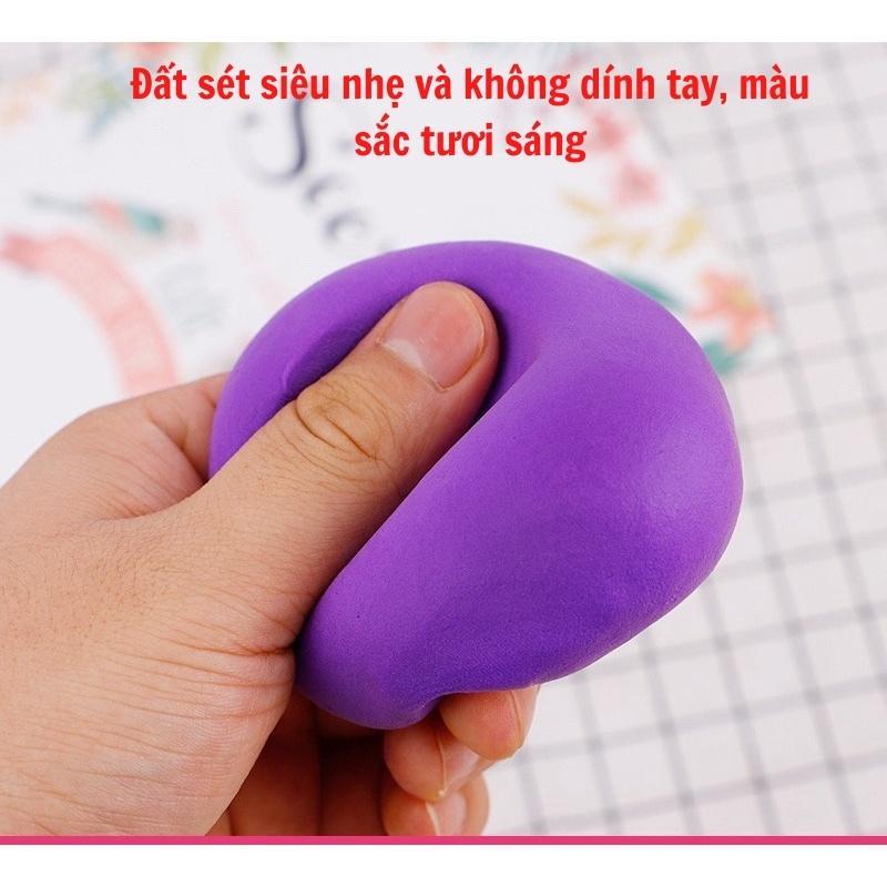 ĐẤT SÉT ĐẤT NẶN TỰ KHÔ CAO CẤP AIR DRY CLAY SIÊU NHẸ, AN TOÀN, KHÔNG DÍNH TAY CHO BÉ DỄ DÀNG PHỐI MÀU VÀ TẠO HÌNH