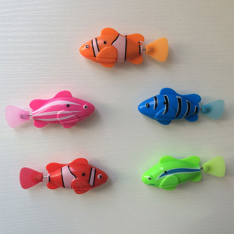 đồ chơi cá bơi điện tử trẻ em, robot cá thú cưng, cá bơi điện cảm ứng dưới nước, màu ngẫu nhiên, có đèn