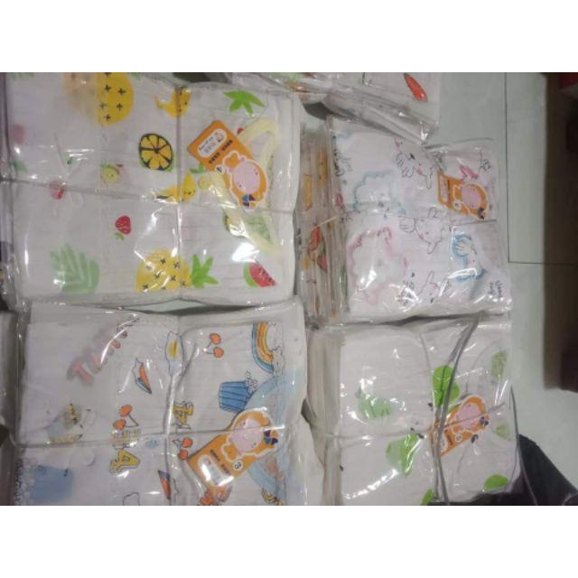 Set 05 bộ ba lỗ cotton giấy cho bé sơ sinh 3-15kg, hàng Việt Nam