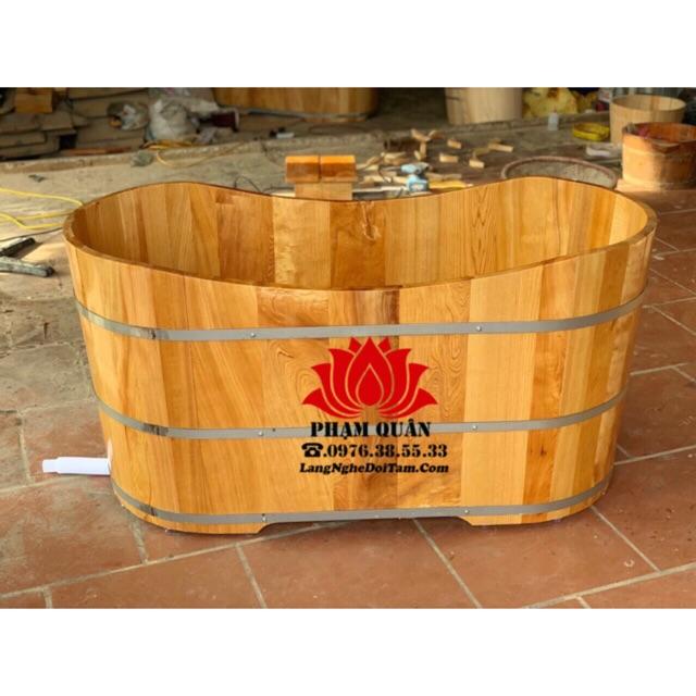 Bồn tắm dài gỗ Pơmu cao cấp nhiều tinh dầu và mùi thơm tự nhiên