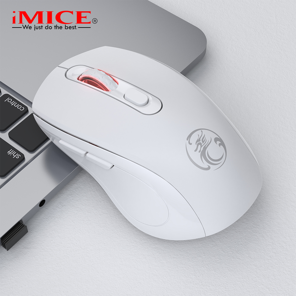 Chuột Không Dây Im Lặng Sạc Lại IMICE W718 6 Nút Dành Cho Laptop 1600DPI- Hàng Chính Hãng