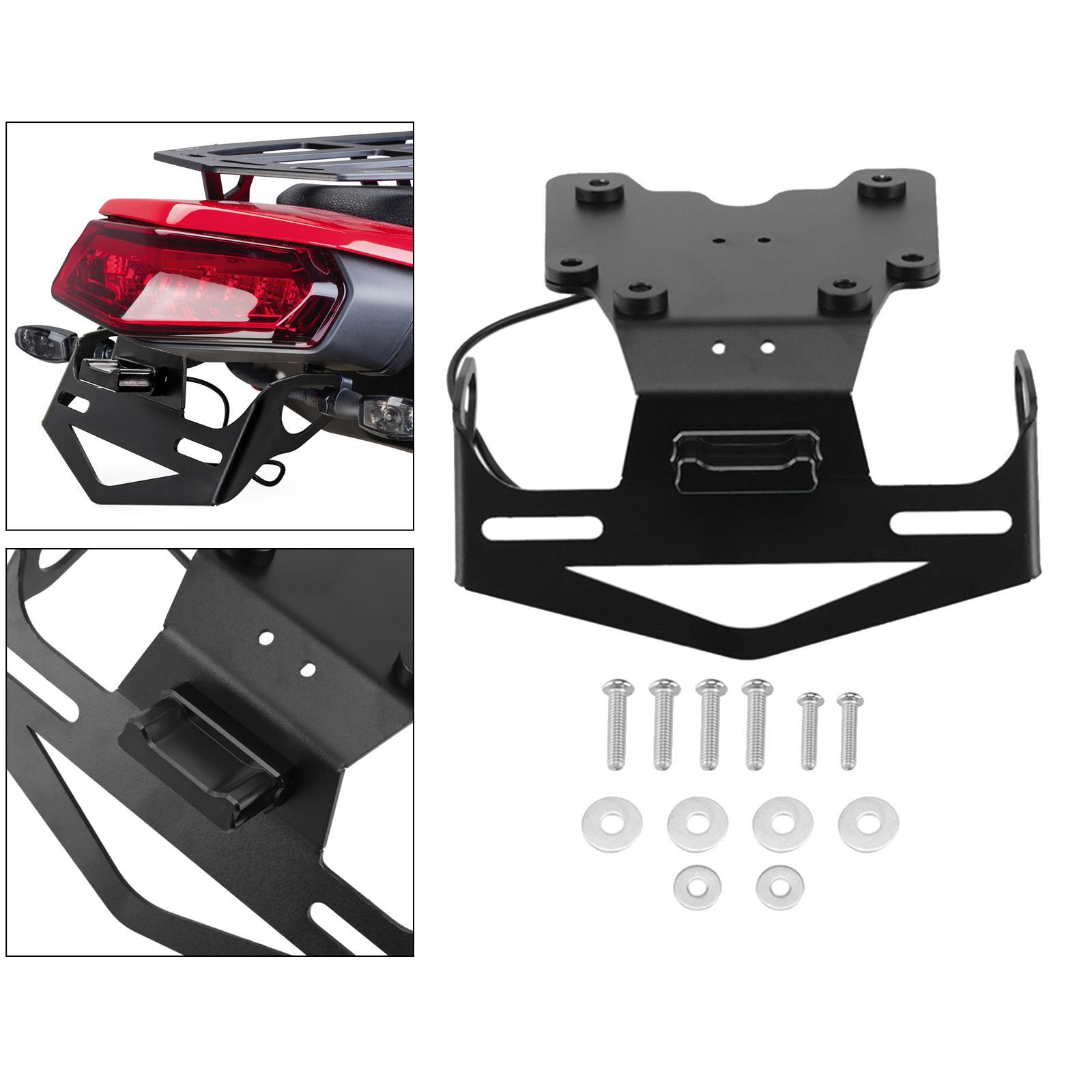 Motorcycle Rear License Plate Holder Bracket for Yamaha Tenere 700 Black