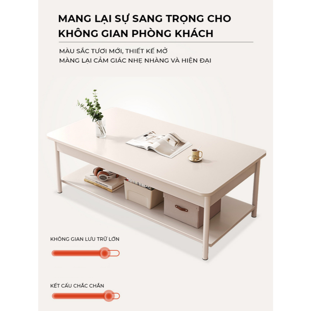 Bàn Trà Sofa 2Tầng Phong Cách Hiện Đại Khung Thép Chống Gỉ An Toàn AM137