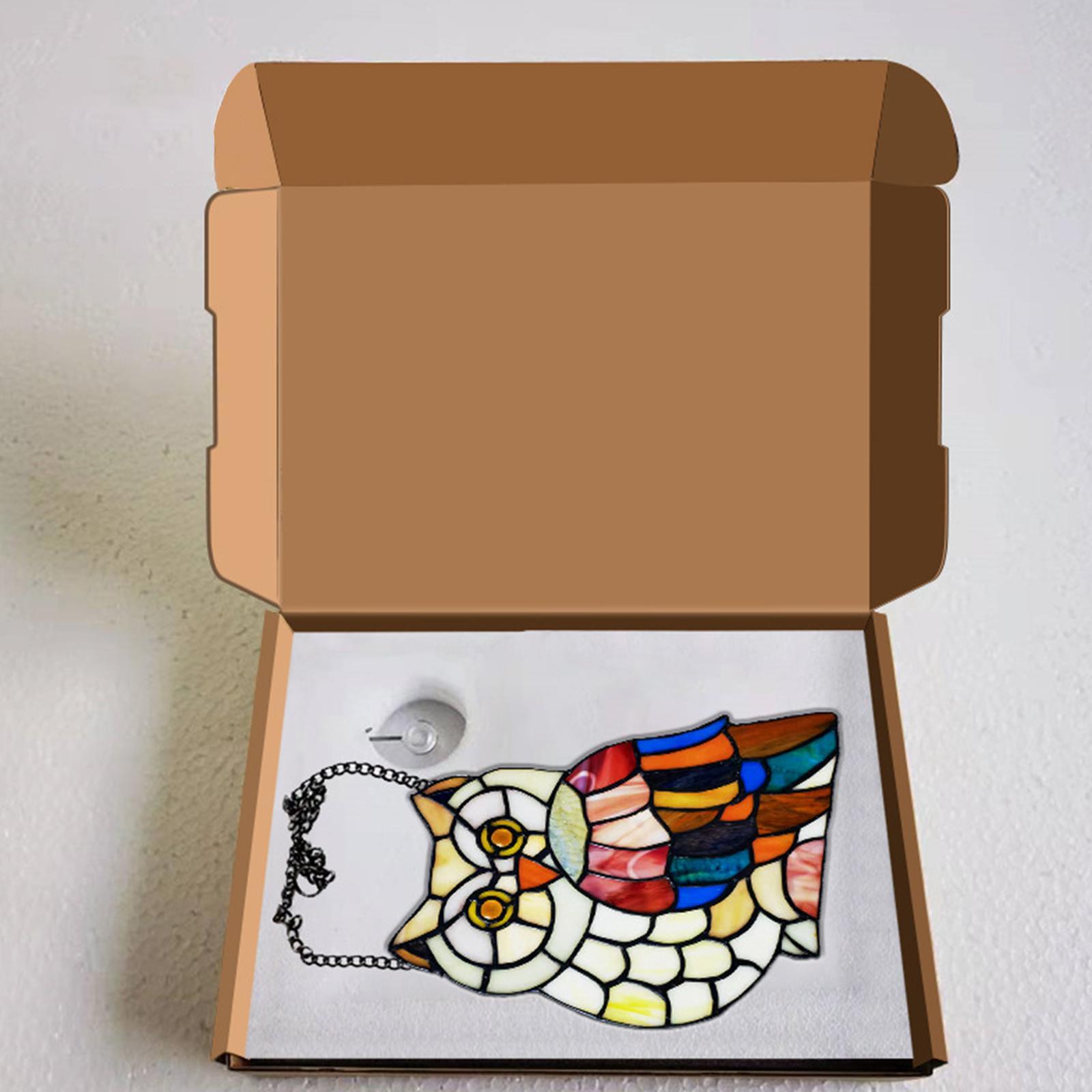 Stained Window Hangings Panel with Chain Owl for window and