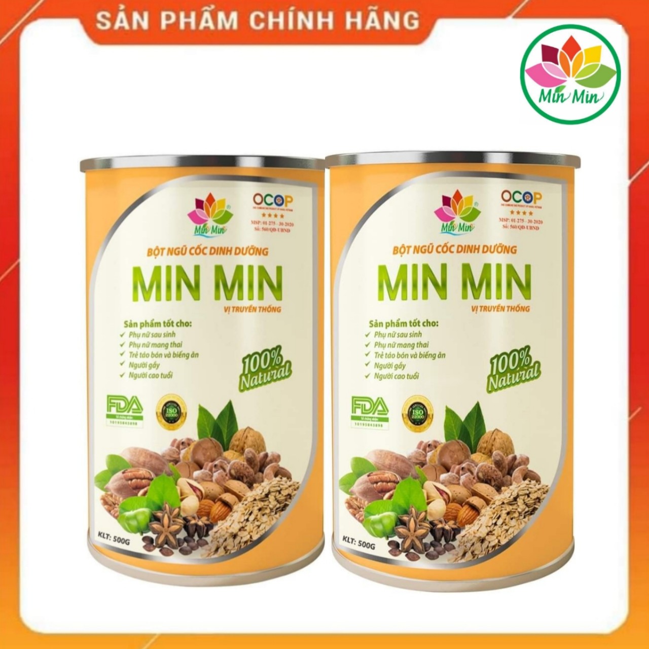 Ngũ Cốc Min Min Dinh Dưỡng Bầu _ Ngũ Cốc Lợi Sữa Min Min (2 hộp 1kg) DATE LUÔN MỚI