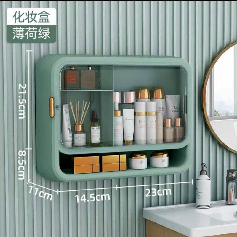 Kệ để mỹ phẩm, để đồ trang điểm dính tường chất liệu nhựa pp cao cấp