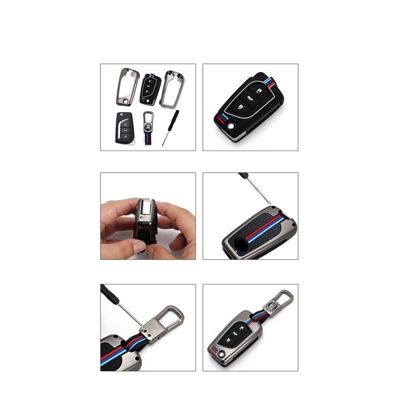 Ốp Bảo Vệ Khóa Toyota Fortuner, Innova, Altis, Hilux Mẫu Chìa Cơ Gập Hợp Kim Kẽm Cao Cấp