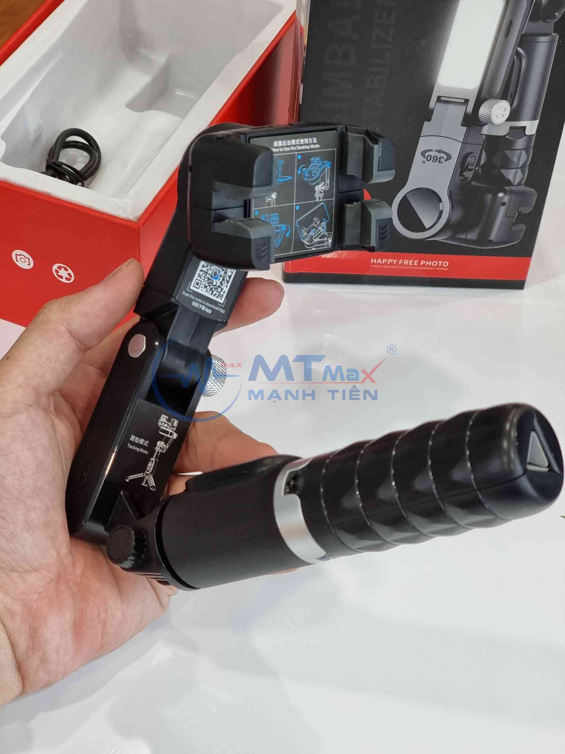 Gimbal Q18 - Thiết bị ổn định camera tự sướng 3 trục, tích hợp đèn làm đẹp và điều khiển từ xa