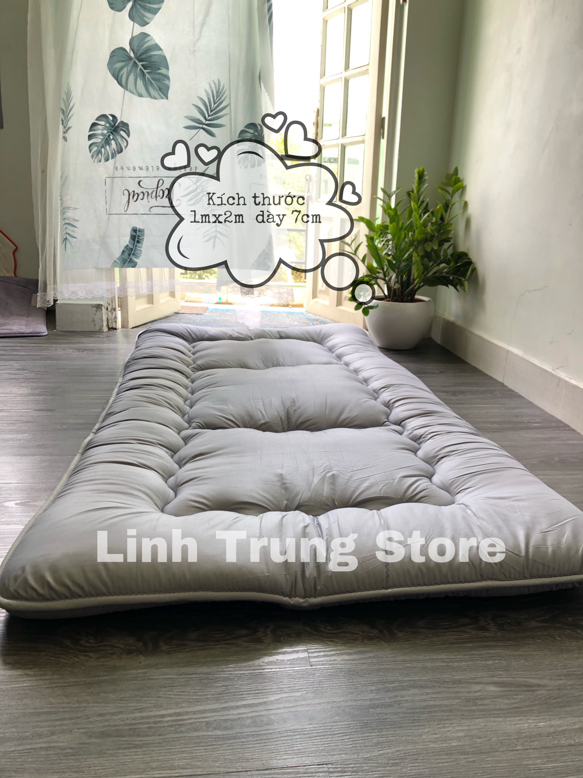 Nệm Bông Gòn Xuất Nhật, Nệm Trải Sàn Tiện Lợi, Đệm Văn Phòng Size 1m x 2m; 1.4m x 2m; 1.6m x 2m