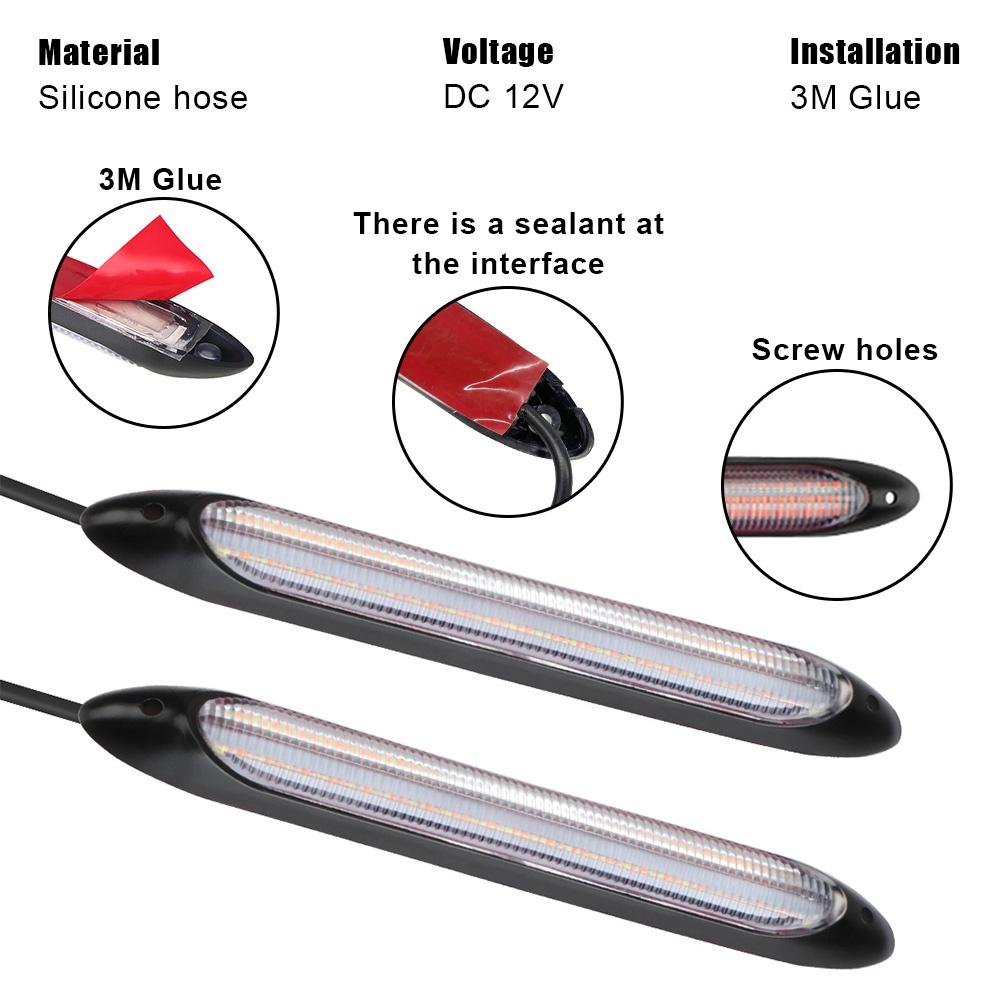 Set 2 đèn led drl báo tín hiệu rẽ cho xe hơi trợ sáng ban ngày