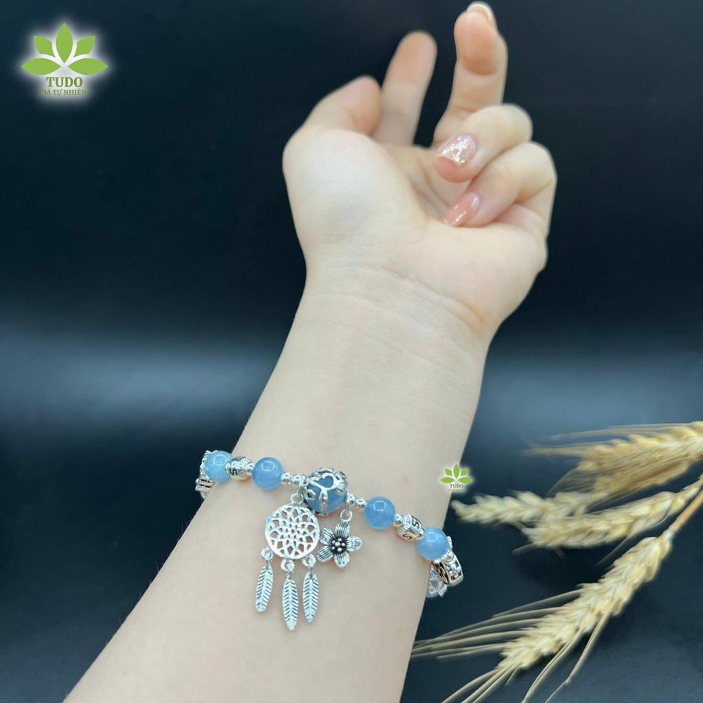 Vòng Tay Nữ Đẹp - Vòng Phong Thủy Mệnh Thủy, Mộc TUDO VCBAQUA Charm Bạc Dreamcatcher, Hoa B17K880