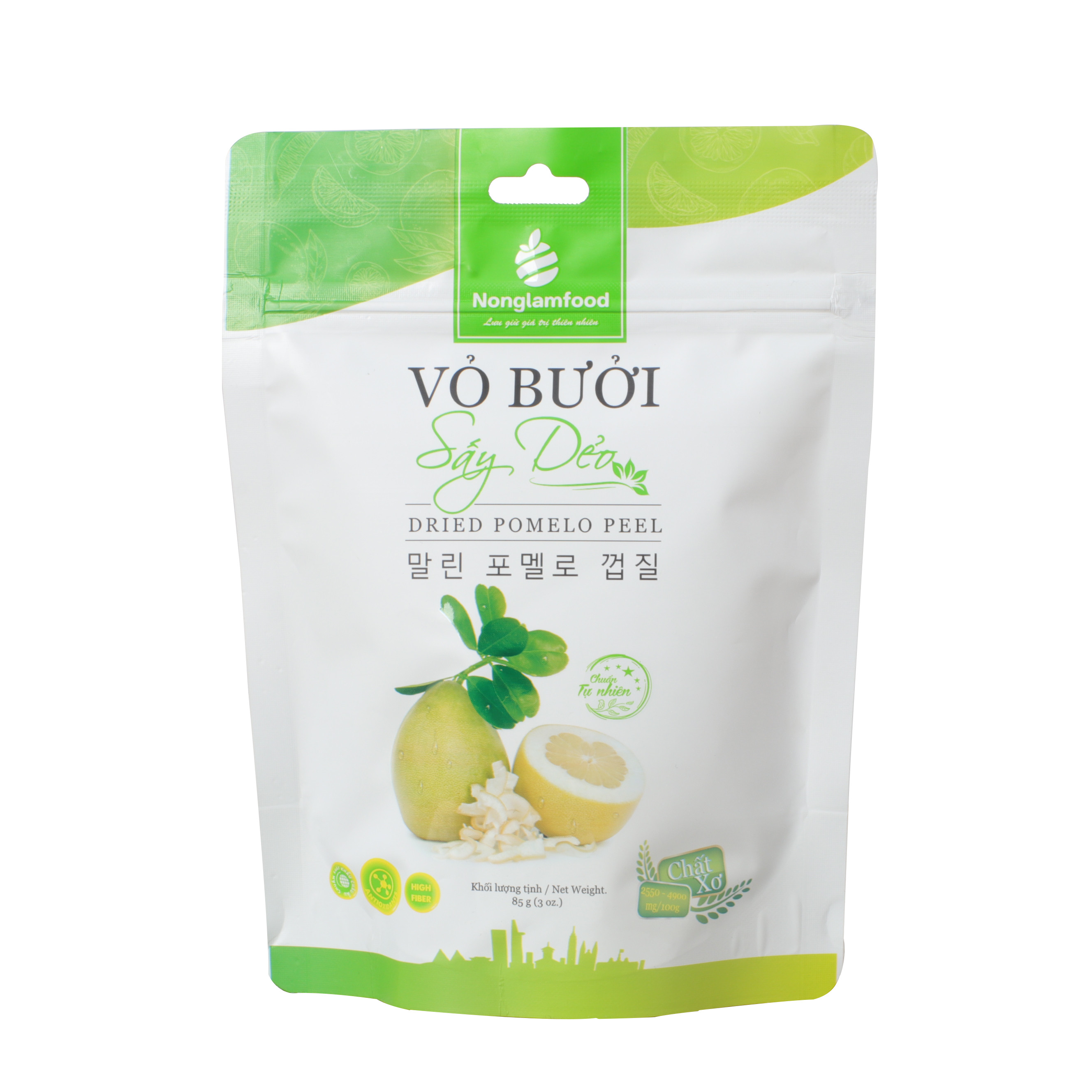 Vỏ Bưởi Sấy Dẻo Nonglamfood túi 85g | Ăn vặt tốt cho sức khỏe | Healthy Snack | Ăn vặt văn phòng | Trái cây sấy dẻo dinh dưỡng ăn liền | Ăn vặt giảm cân &amp; giữ dáng | Ăn vặt đẹp da