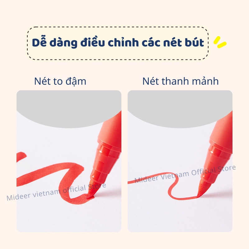 Bút Lông Màu Mực Acrylic An Toàn Vẽ Được Trên Nhiều Vật Liệu Mideer Acrylic Marker Ultra-soft Nib