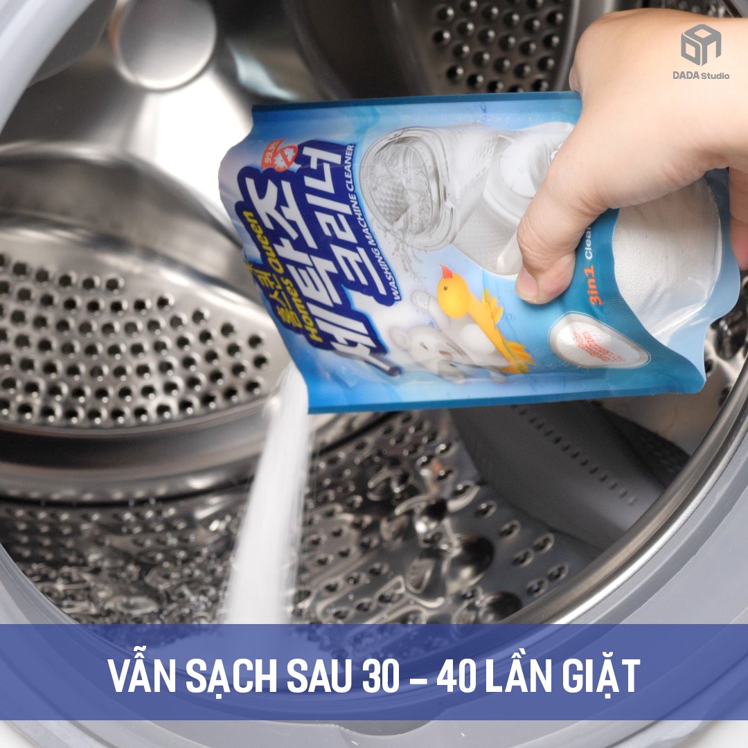 Bột tẩy vệ sinh lồng máy giặt loại trừ vi khuẩn, nấm mùi hôi hiệu quả Homes Queen 400gram (cho máy lồng ngang &amp; đứng)