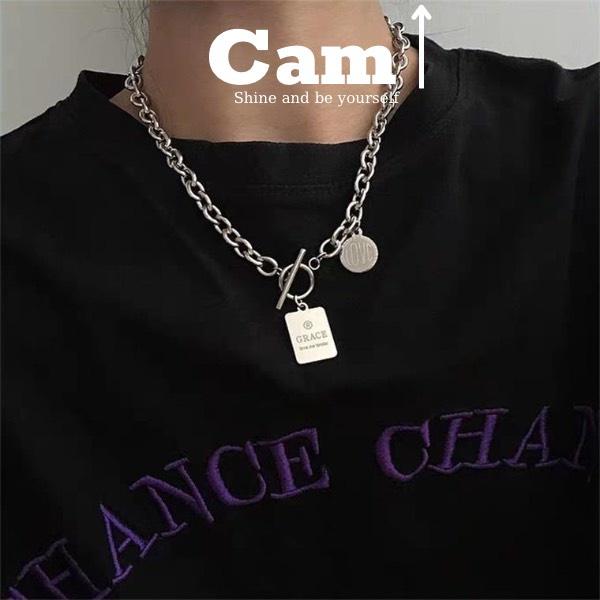 Dây Chuyền Vòng Cổ Titan Nam Nữ Cấp Không Gỉ Mặt Khắc Chữ GRAGE Cho Nam & Nữ Cam Accessories