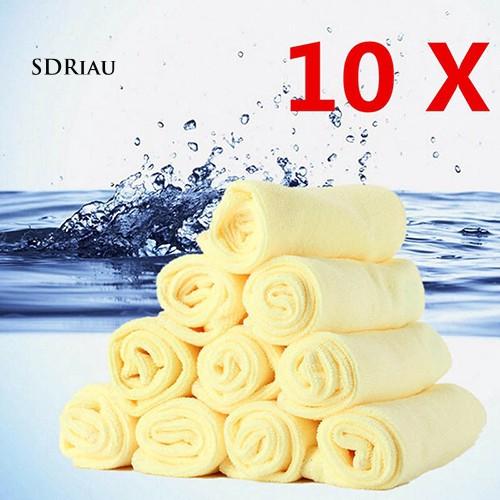 Bộ 10 khăn vải microfiber khô dùng vệ sinh nhà bếp xe ô tô tiện lợi