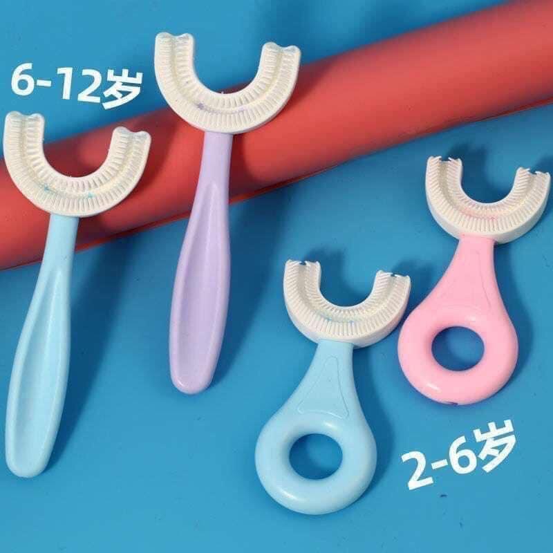 Bàn Chải Đánh Răng Silicon Hình Chữ U Sử Dụng Tiện Lợi Cho Bé