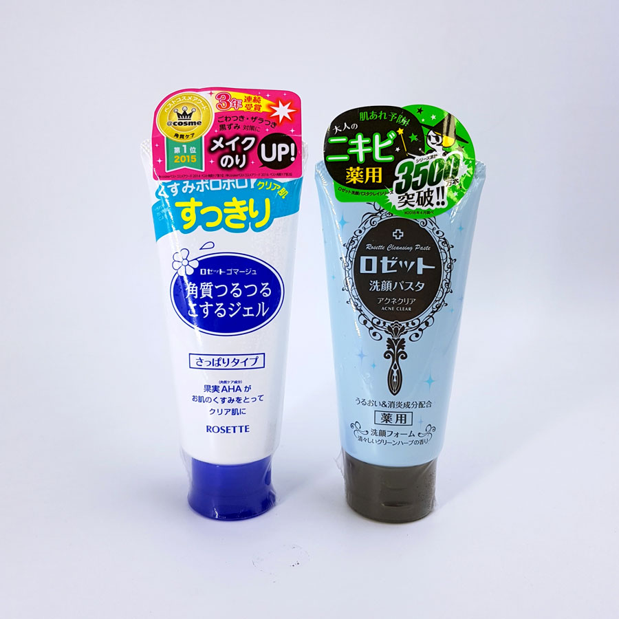 Combo Ngăn Ngừa Mụn Dành Cho Da Hỗn Hợp - Thiên Dầu Rosette Gommage + Rosette Face Wash Pasta Acne Clear