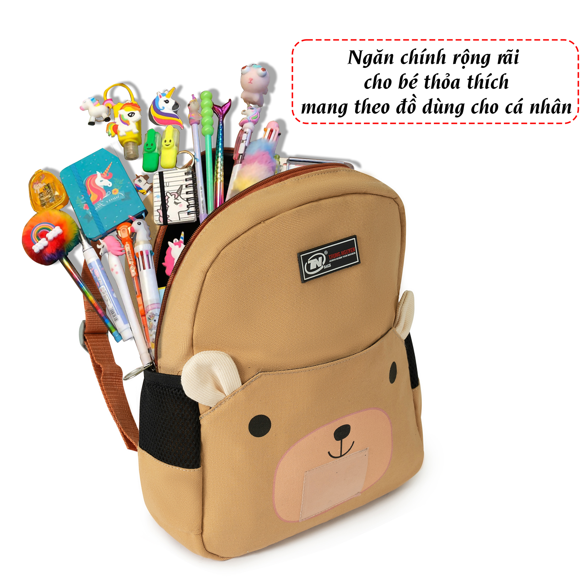 Balo mầm non gấu nâu TNBags TN.B3022