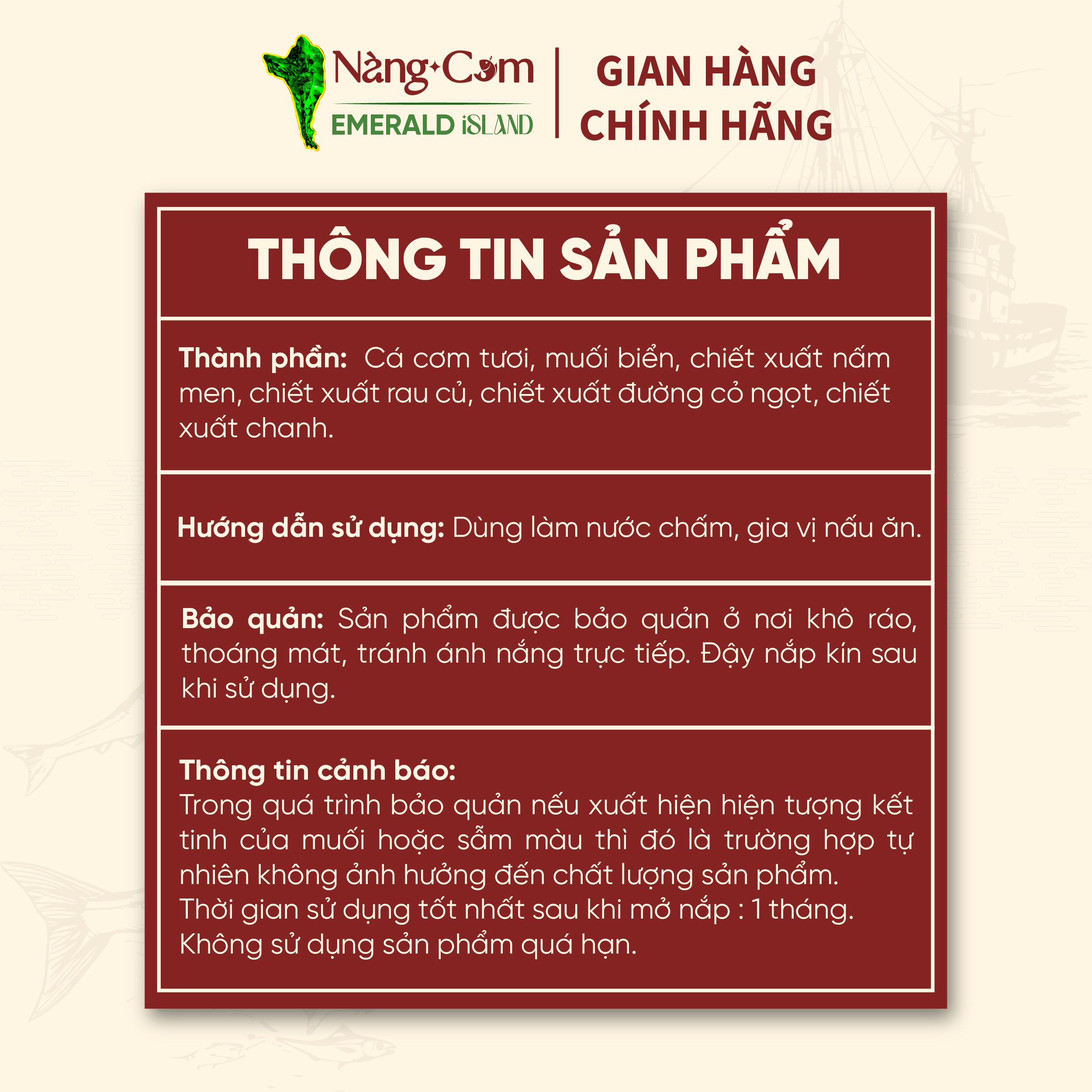 Nước Mắm Nàng Cơm Phấn Chì 35 Độ Đạm - Đặc Sản Phú Quốc - Nàng Cơm