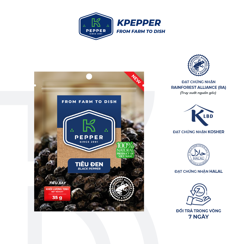 Tiêu đen xay K-Pepper 35g