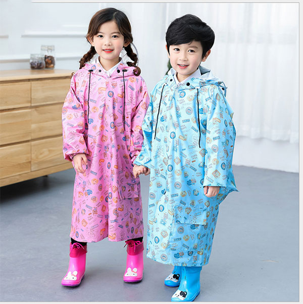 Áo Mưa Bít Vải Dù Hoạt Hình Cho Bé Từ 4-12 Tuổi
