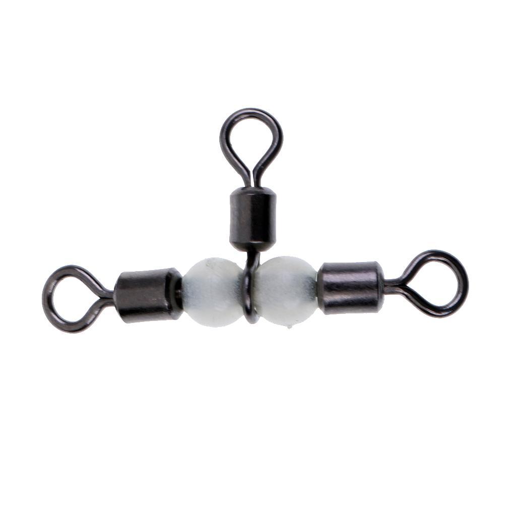 20 Pieces Fishing Three Way Swivel Connector 3 way T-Turn Triple Stainless Steel Fishing Barrel Swivel Tackle Accessories