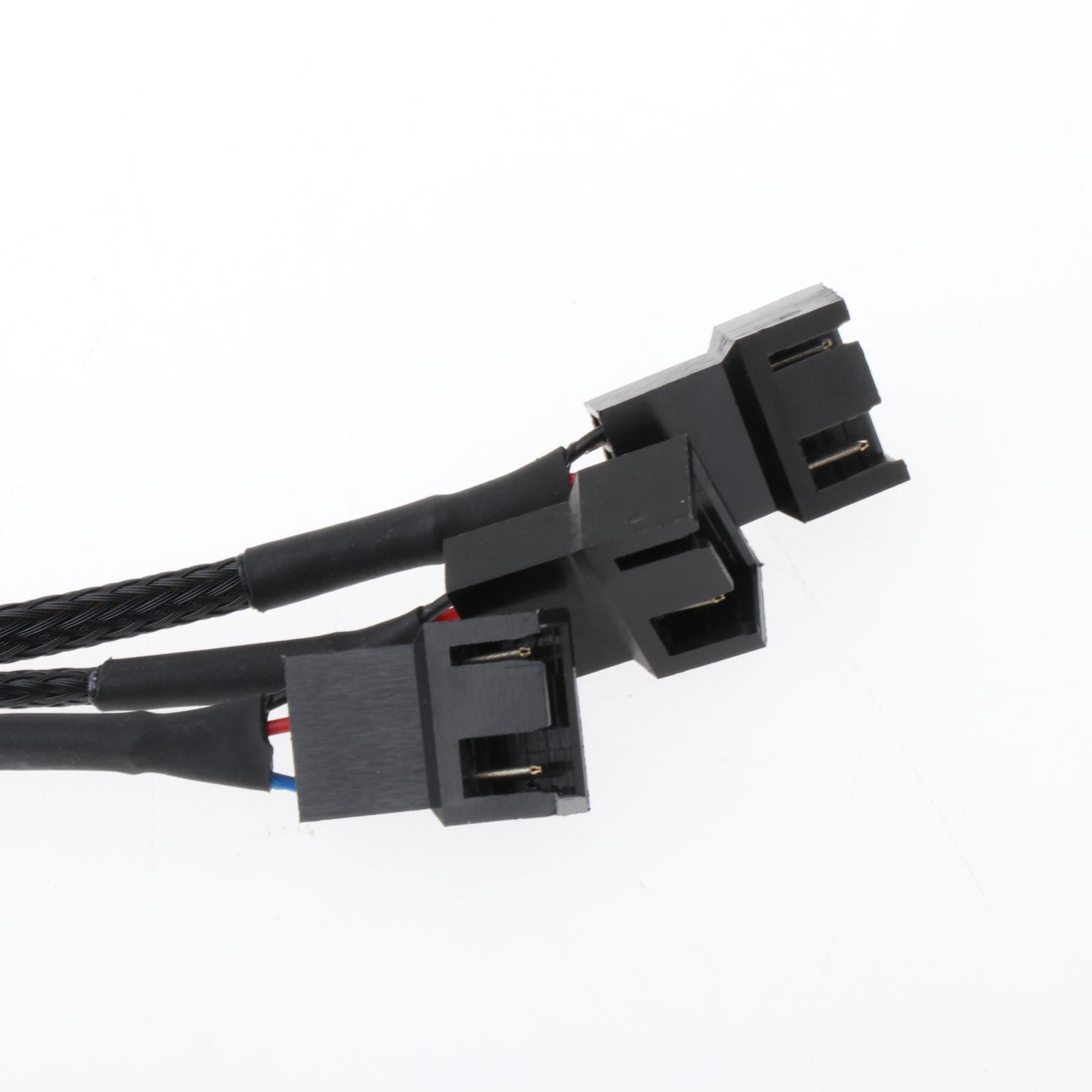 4 Pin PWM Splitter Cable Sleeved Splitter PC Cable CPU Cooling Fans Accessory High Performance PC Computer 26cm Cord Black