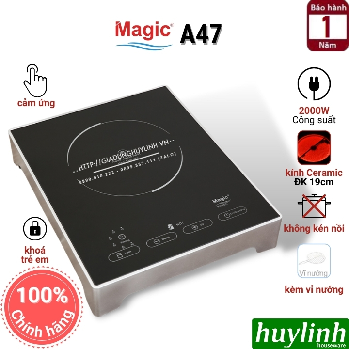 Bếp hồng ngoại đơn Magic Korea A47 - 2000W - Hàng chính hãng