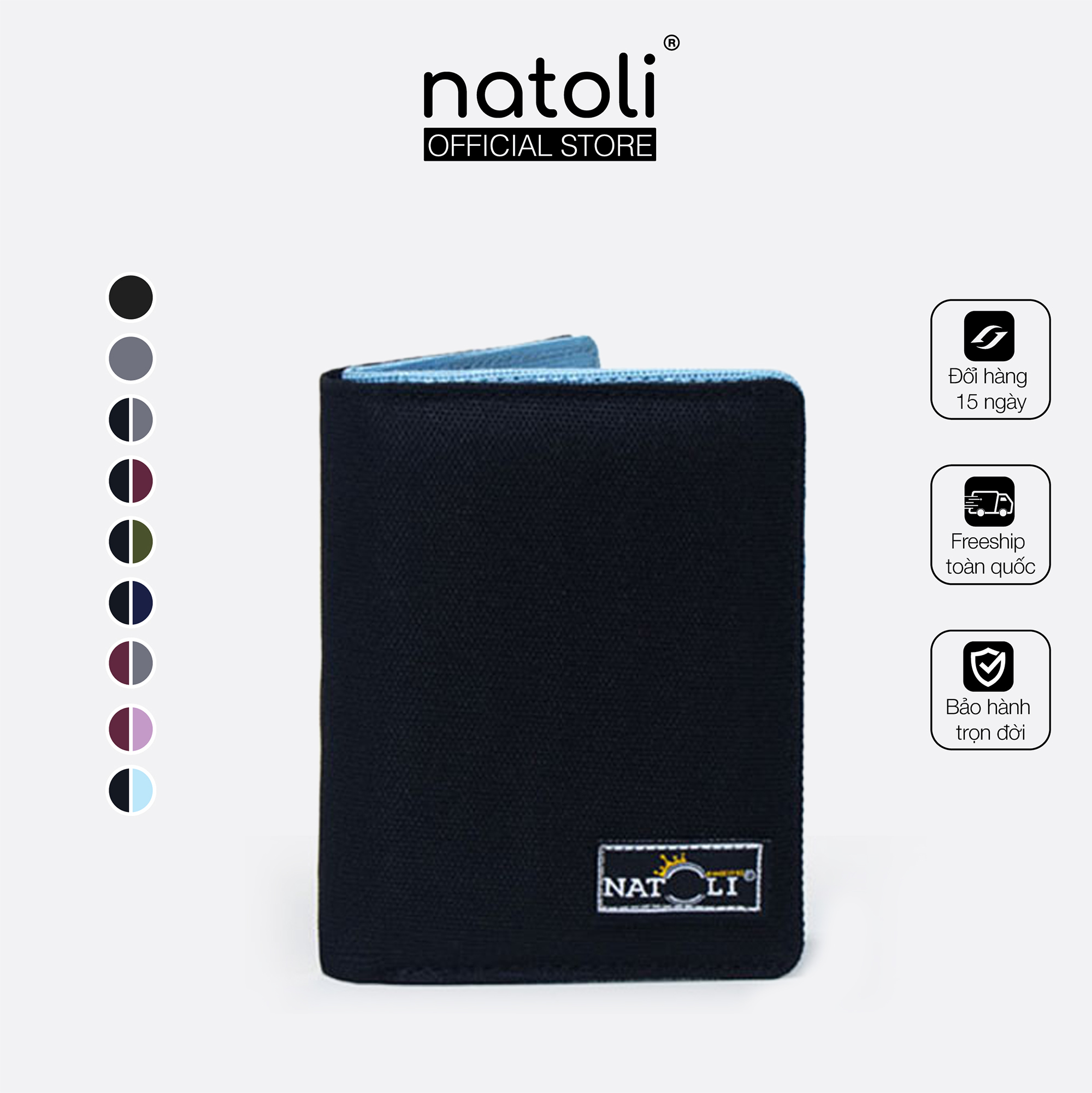 Bóp đựng tiền nhiều ngăn Simple Vertical Wallet V3 chính hãng NATOLI cầm tay kháng nước cao cấp