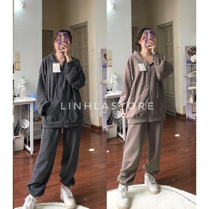 SET BỘ NỈ THU ĐÔNG KHOÁ NHIỀU MÀU SET BỘ ÁO HOODIE QUẦN NỈ - SET BỘ MÙA ĐÔNG DÀY DẶN (ảnh thật + video shop quay