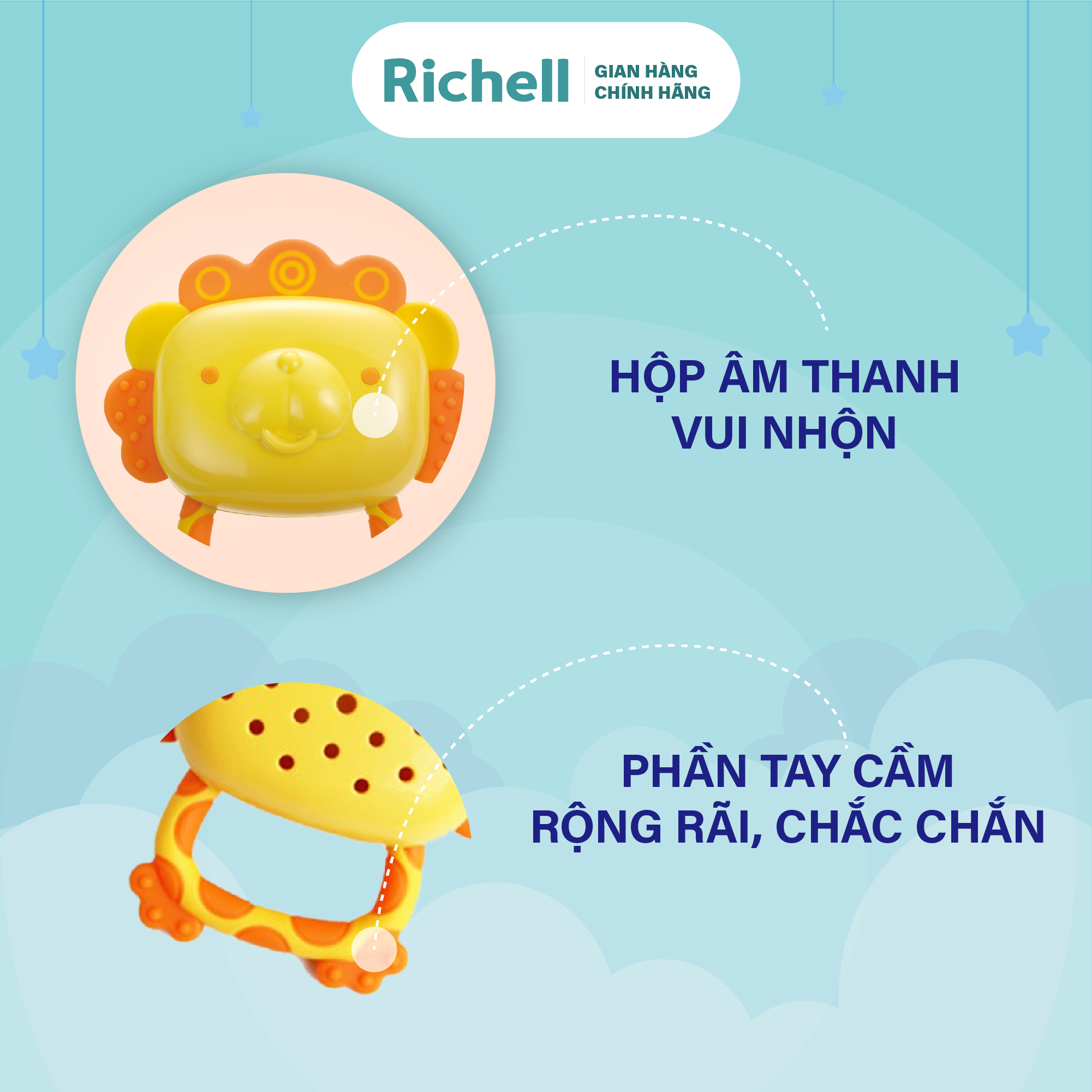 Gặm nướu xúc xắc sư tử Richell Nhật Bản | Baby