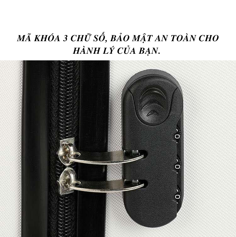 HÌNH THẬT_Vali Du Lịch Tay Kéo In Hình Gấu Cute Chất Liệu Nhựa Nhám PC+ABS 4 Bánh Xe Xoay 360 Độ Hàng Sẵn Kho Đủ Size 20/24/26 inch