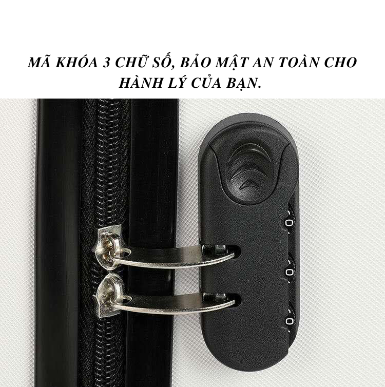 HÌNH THẬT_Vali Du Lịch Tay Kéo In Hình Họa Tiết Chim Hạc Không Bong Tróc Chất Liệu Nhựa Nhám PC+ABS 4 Bánh Xe Xoay 360 Độ Hàng Sẵn Kho Đủ Size 20/24/26 inch