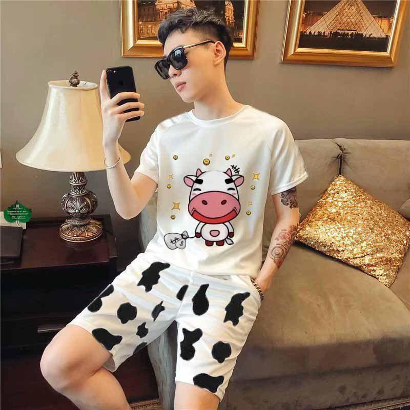 ĐỒ BỘ MẶC NHÀ NAM NỮ THUN LẠNH COTTON ĐẸP, LOANG MÀU BÒ SỮA SIÊU HOT,IN HÌNH CHÚ BÒ MOO ĐẸP,CUTE DANGD YÊU , THỜI TRANG MÙA HÈ, SÉT ĐỒ BỘ THUN LẠNH MÙA HÈ-JINS STORE