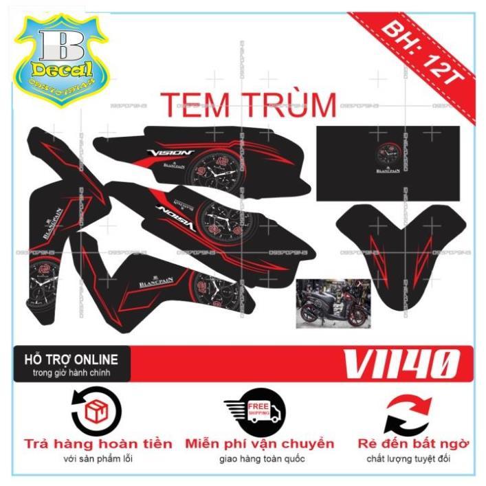 TEM XE VISION 2016 ĐỒNG HỒ ĐEN NHÁM