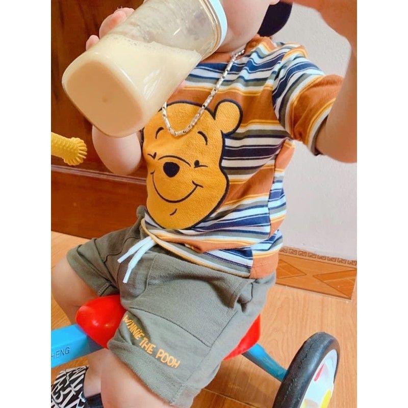 Bộ hè cho bé trai gấu Pooh kẻ sọc Disney