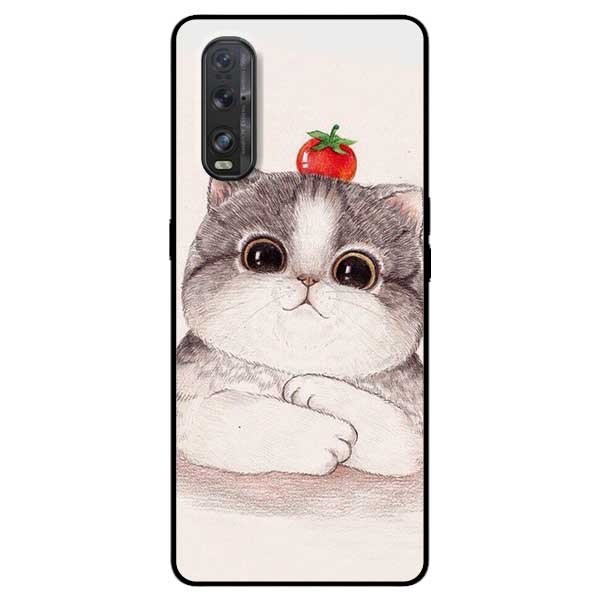 Ốp lưng dành cho Oppo Find X2 mẫu Mèo Và Cà