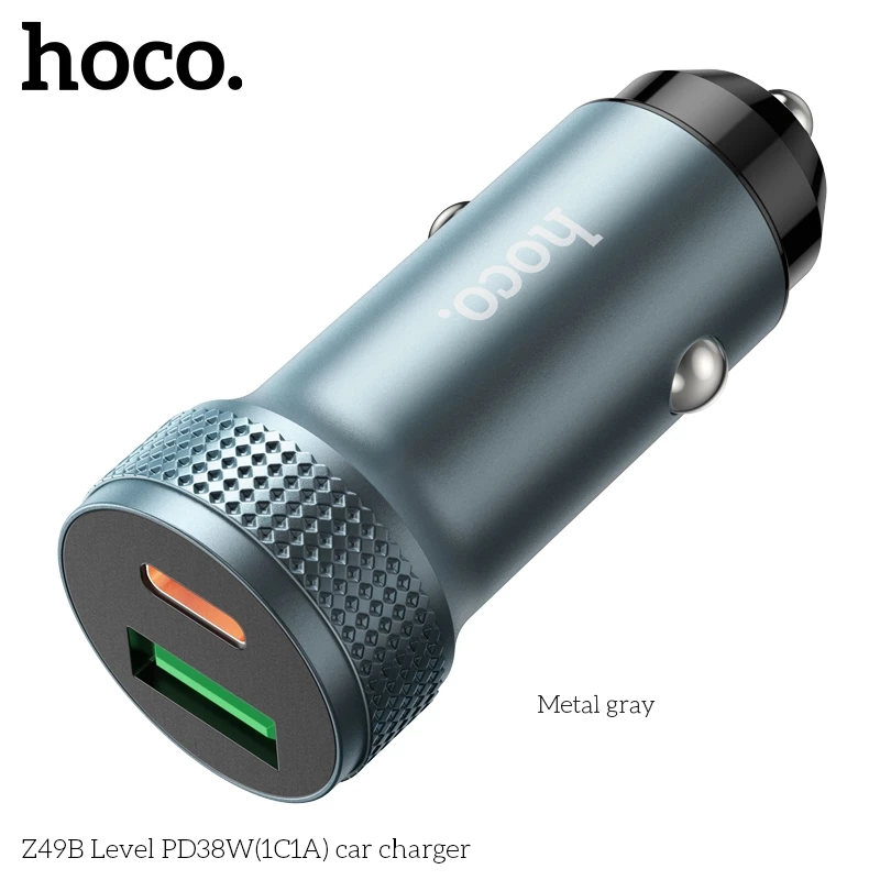 Tẩu sạc 20W (Type C + USB) Hoco Z49B sạc nhanh cho điện thoại Samsung/ iP/ Xiaomi _ Hàng chính hãng