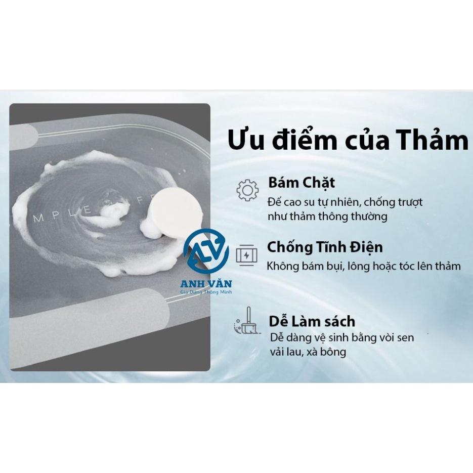 Thảm lau chân silicon siêu thấm hút nước - Chống trượt, siêu mềm dày dặn (kích thước 60 x 40 cm)