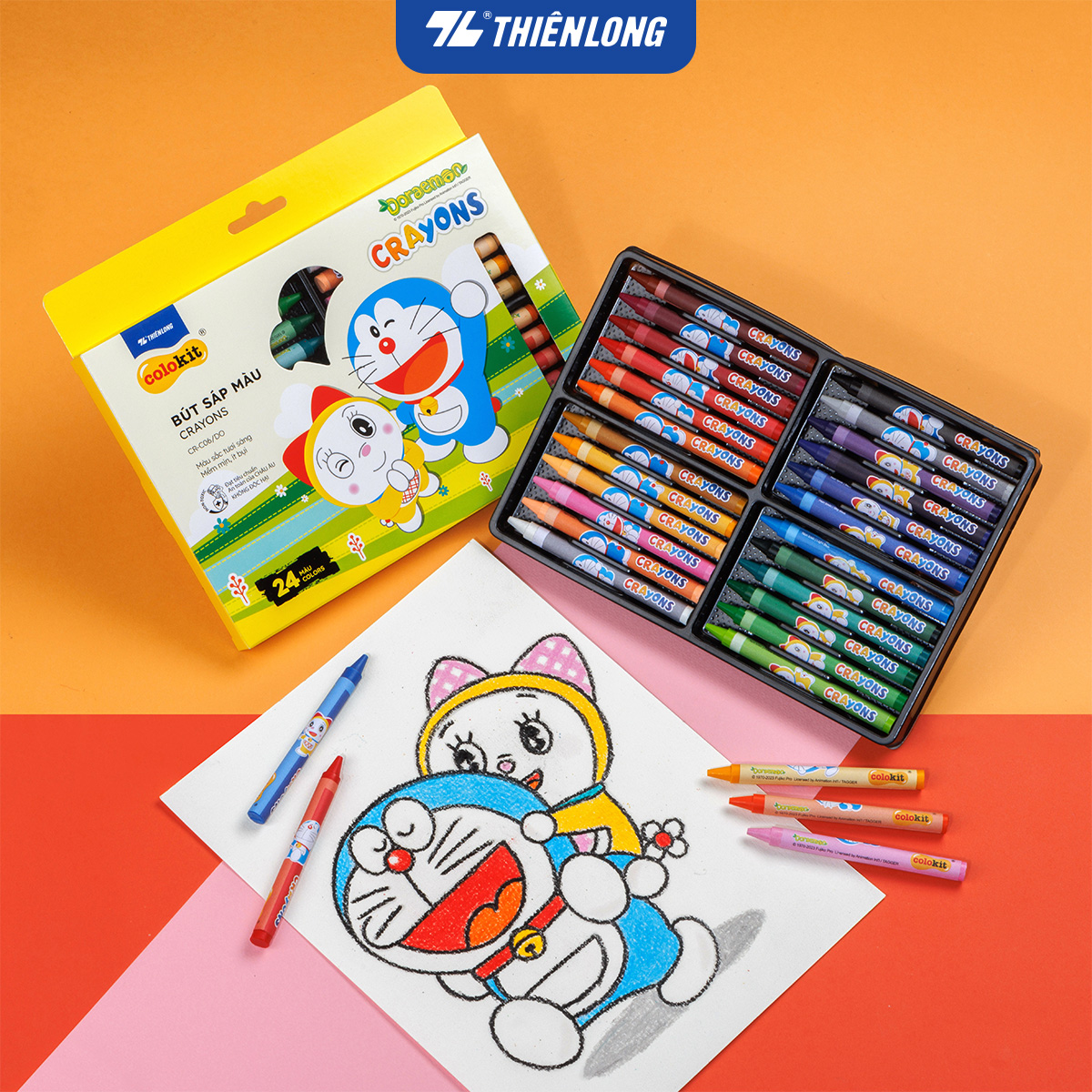 Bút Sáp Màu Thiên Long Doraemon Cr - C06Do - 24 Màu
