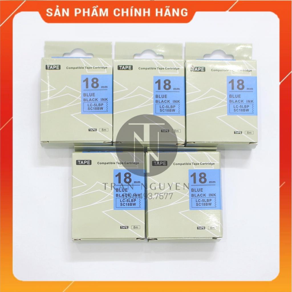 Nhãn in Tepra SC18BW (LC-5LBP) - Chữ đen nền dương 18mm x 8m - Hàng nhập khẩu